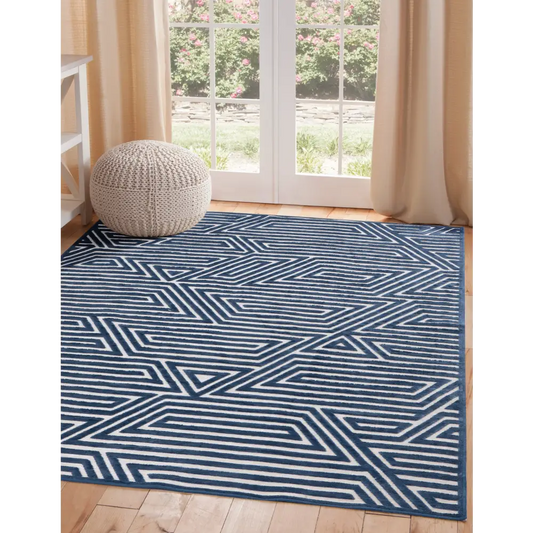 Orbit Blue Area Rug 5x8 MLNshops]