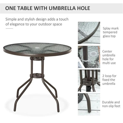 Outdoor dining table and chair package with umbrella MLNshops]