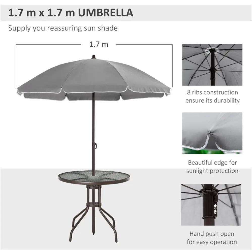 Outdoor dining table and chair package with umbrella MLNshops]