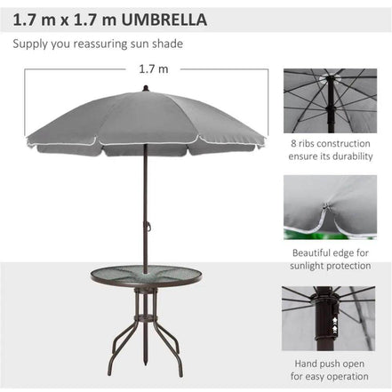 MLNshops Outdoor Dining Table Set with Umbrella
