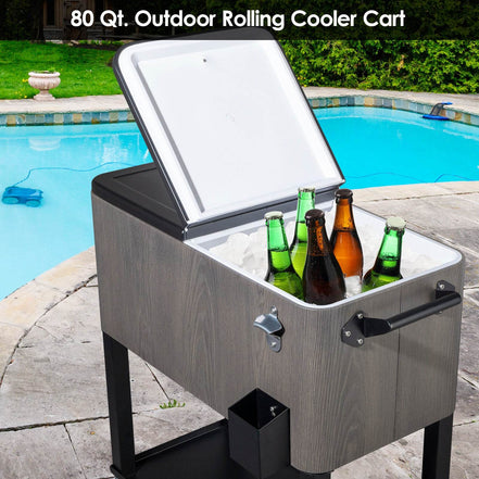 MLNshops Outdoor Ice Chest with Wheels - Portable Cooler