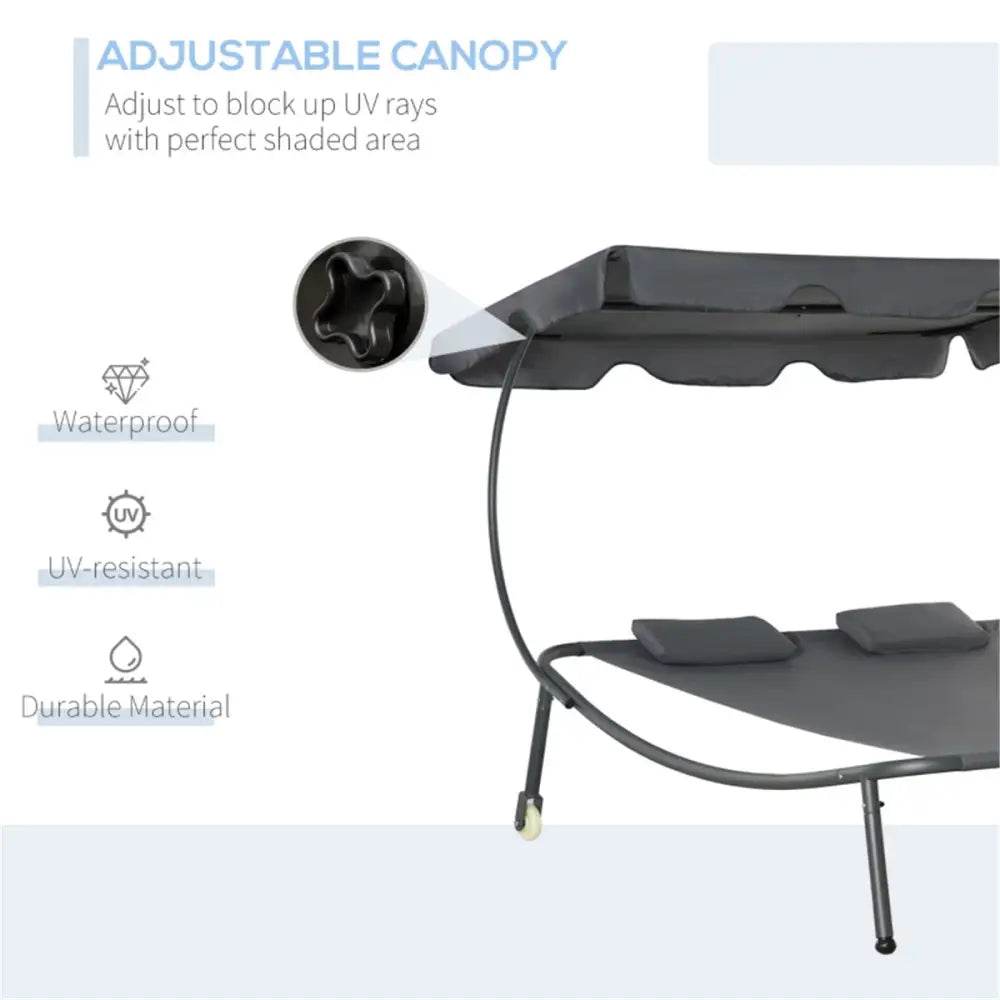 MLNshops Outdoor Lounge Chair with Canopy for Relaxation