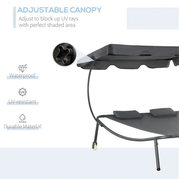 MLNshops Outdoor Lounge Chair with Canopy for Relaxation