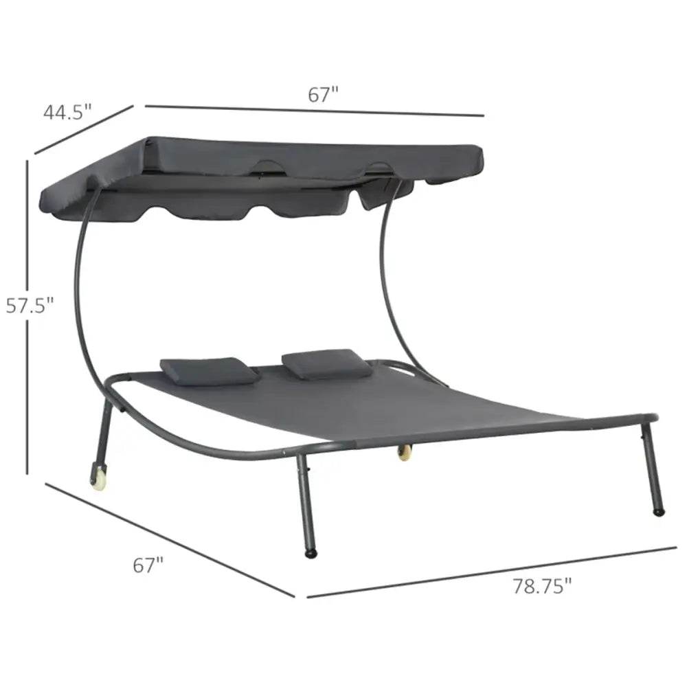 MLNshops Outdoor Lounge Chair with Canopy for Relaxation
