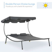 MLNshops Outdoor Lounge Chair with Canopy for Relaxation