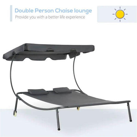 MLNshops Outdoor Lounge Chair with Canopy for Relaxation