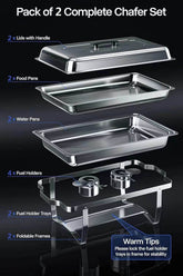 MLNshops Buffet Catering Dish Set with Outdoor Party Food Warmers