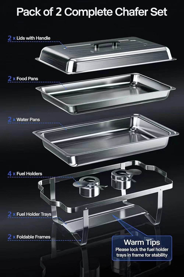 MLNshops Buffet Catering Dish Set with Outdoor Party Food Warmers