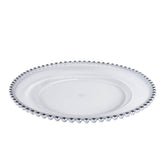 MLNshops Party Decor Plastic Charger Plates with Beaded Edge
