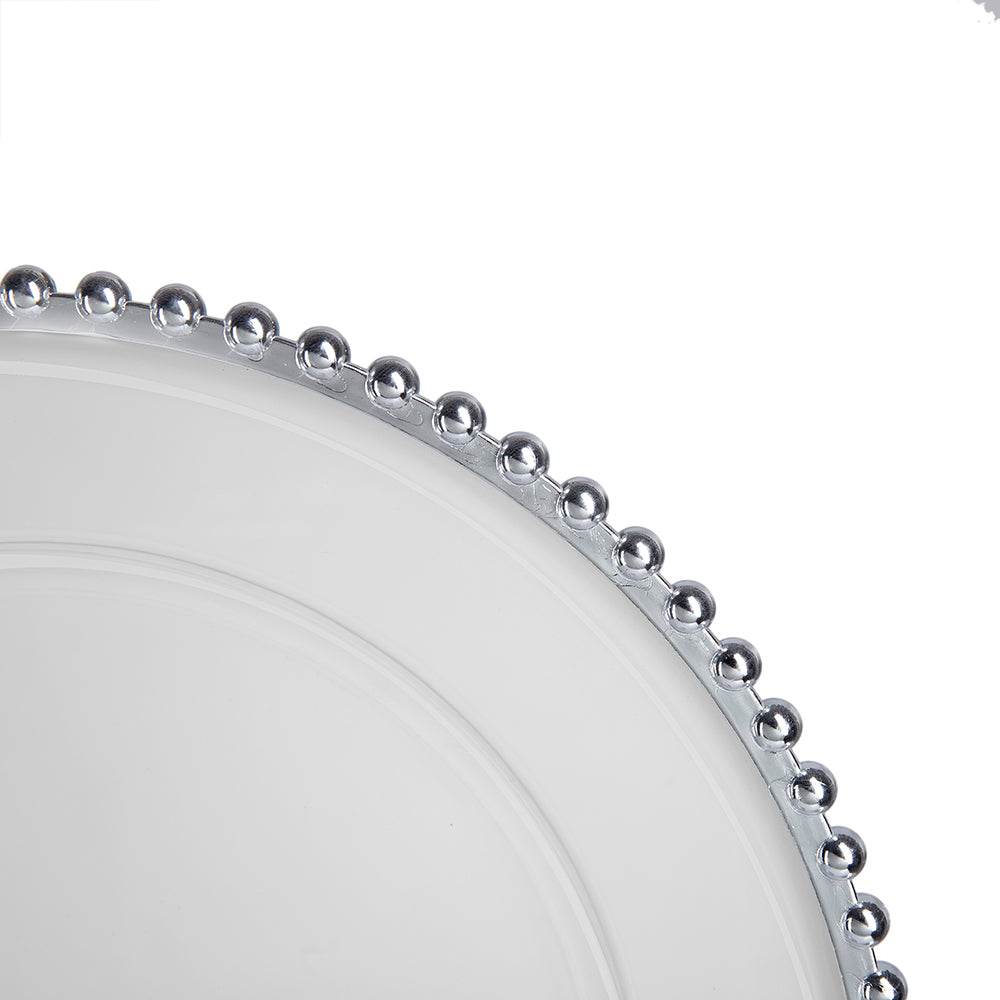 MLNshops Party Decor Plastic Charger Plates with Beaded Edge
