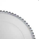 MLNshops Party Decor Plastic Charger Plates with Beaded Edge