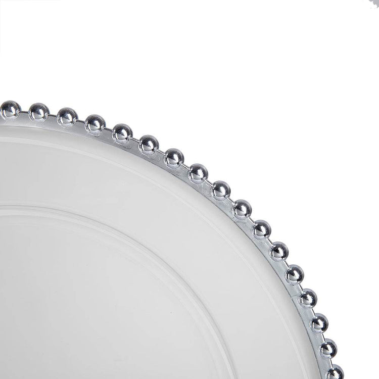 MLNshops Party Decor Plastic Charger Plates with Beaded Edge