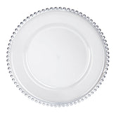 MLNshops Party Decor Plastic Charger Plates with Beaded Edge