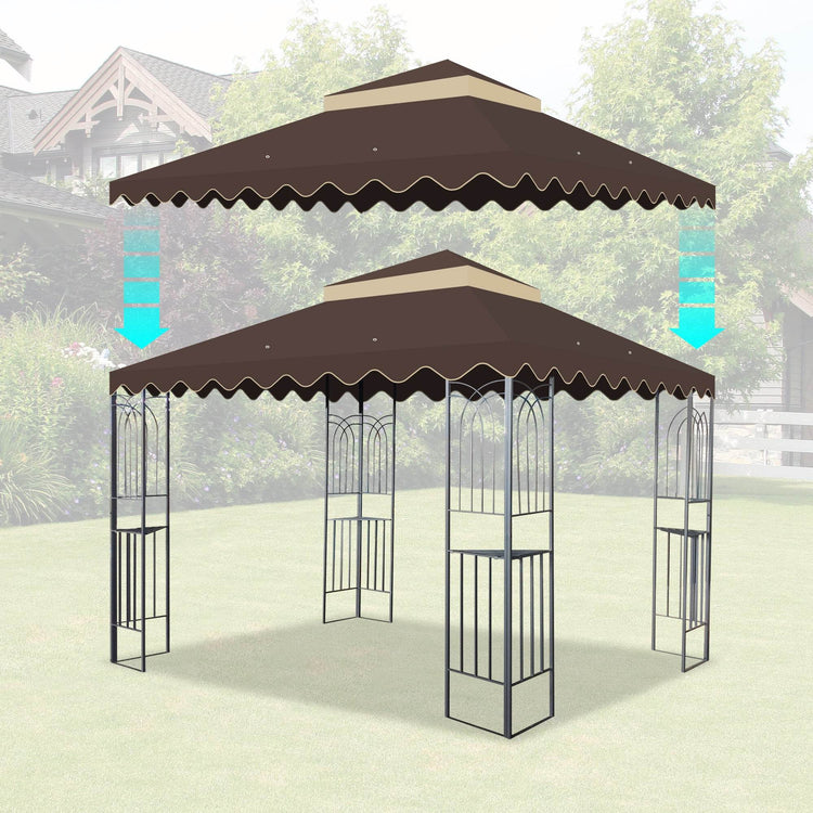 MLNshops 10x10 Patio Gazebo Tent Roof Replacement Cover
