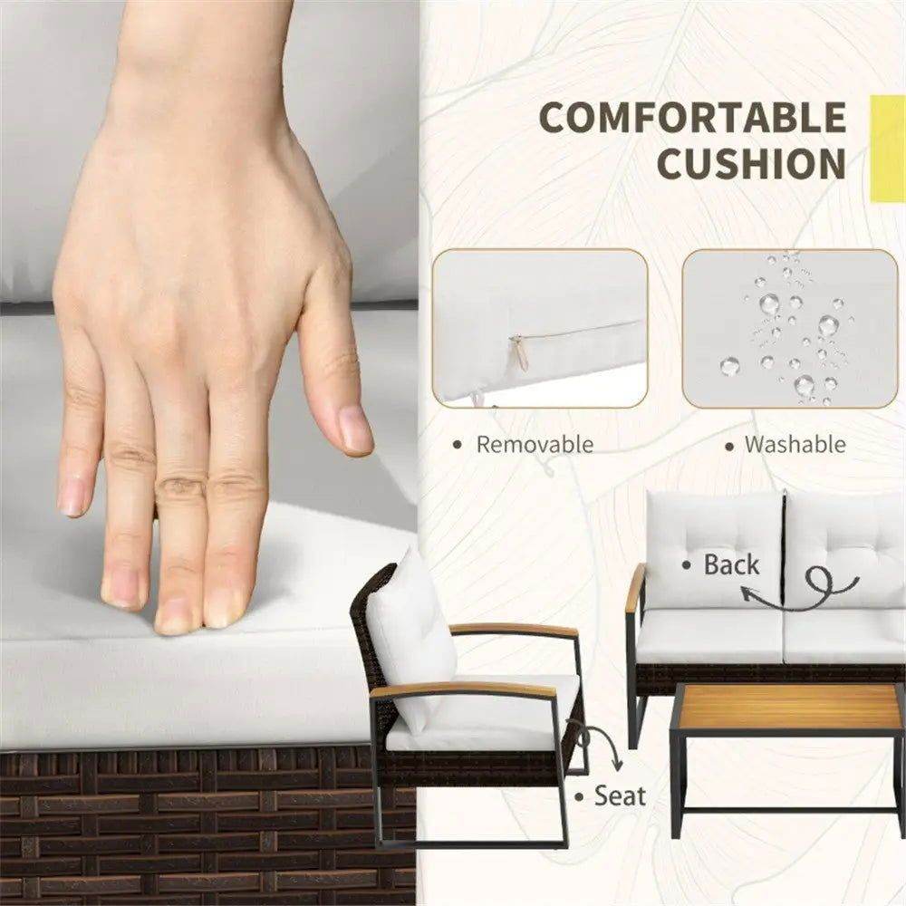 Garden sofa set. PE wicker patio furniture set - MLNshops