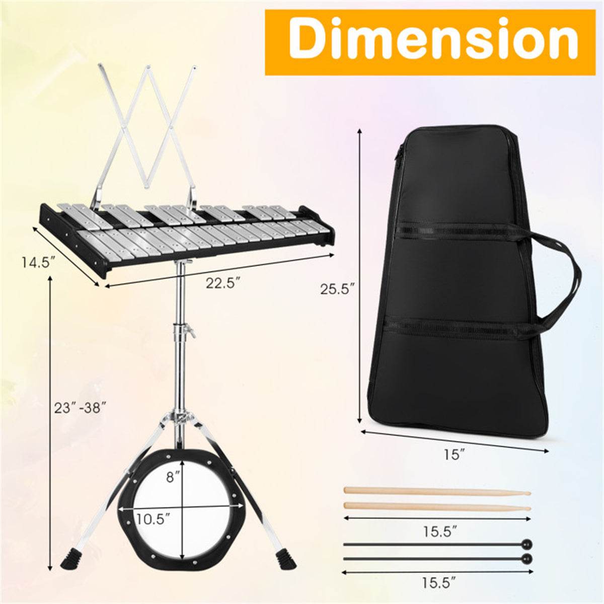 MLNshops Percussion Instrument Glockenspiel with Stand