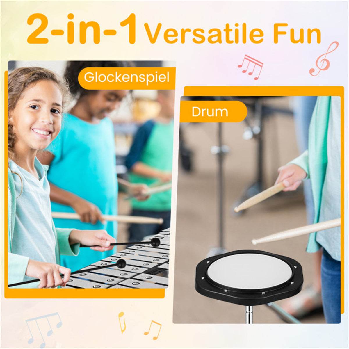 MLNshops Percussion Instrument Glockenspiel with Stand