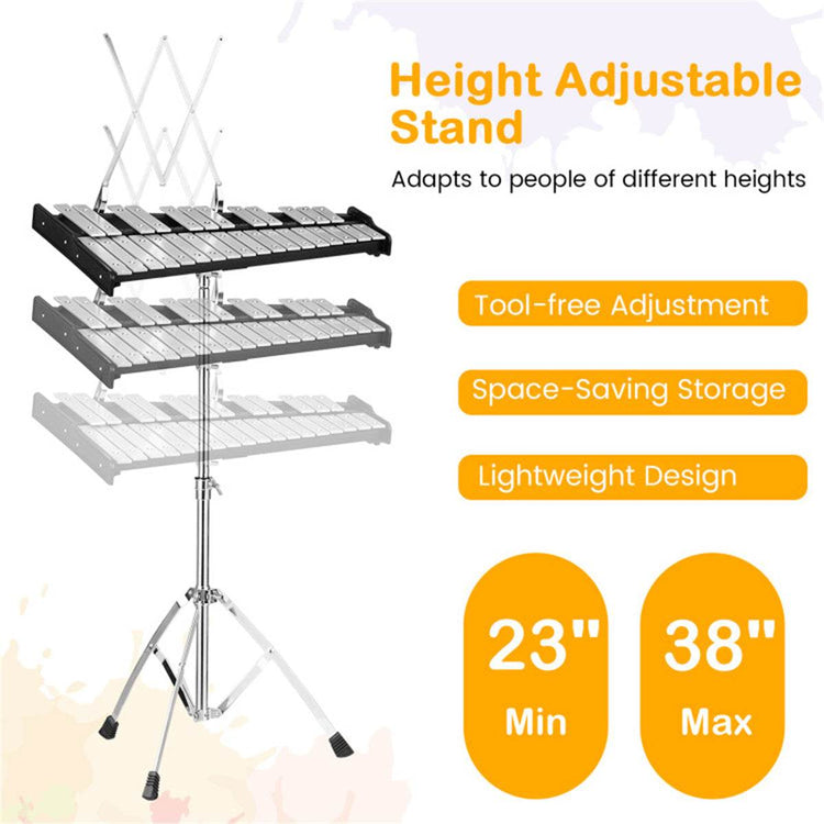 MLNshops Percussion Instrument Glockenspiel with Stand