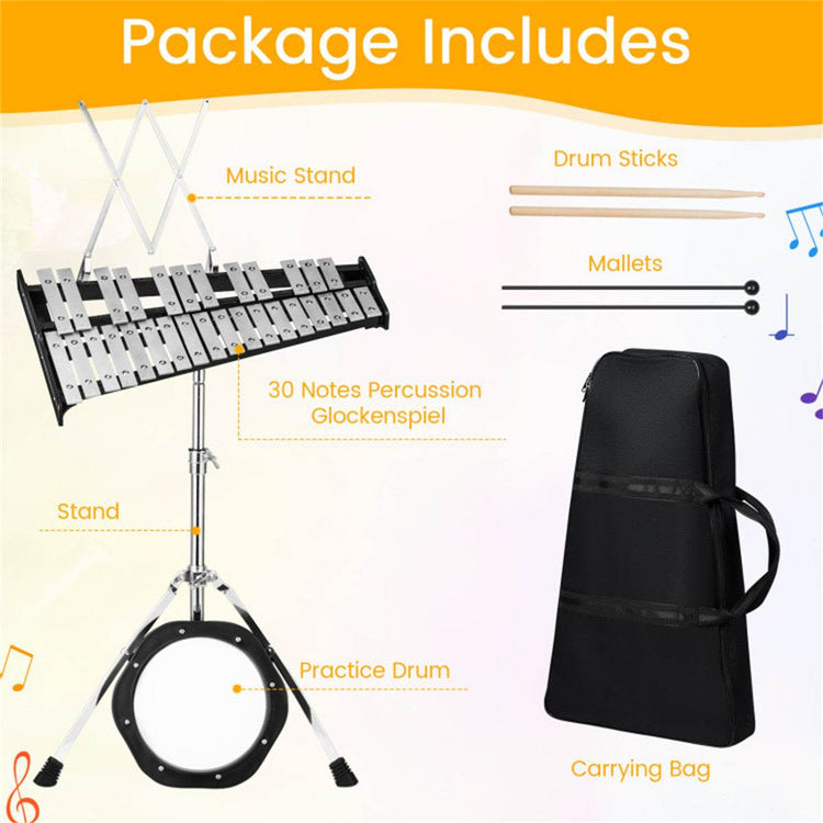 MLNshops Percussion Instrument Glockenspiel with Stand