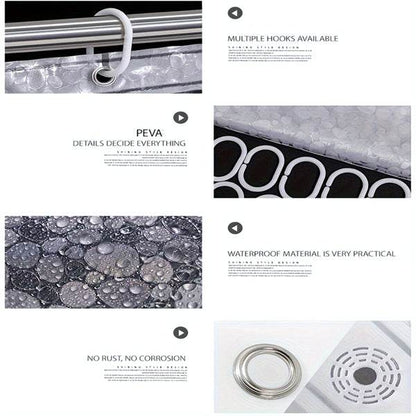 mlnshops 3D pebble shower curtain liner, Clear Durable