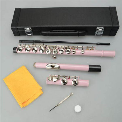 mlnshops Pink Concert Band Flute with Carrying Case
