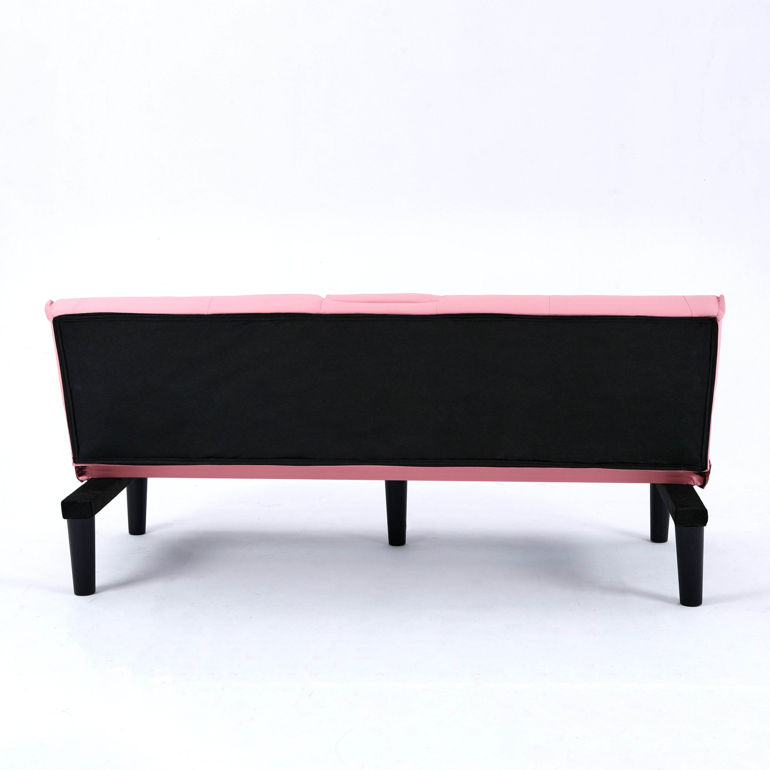 MLNshops Pink Foldable Sofa Bed with Cup Holders