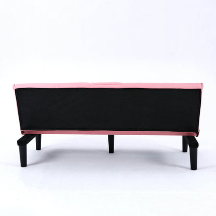 MLNshops Pink Foldable Sofa Bed with Cup Holders