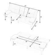 MLNshops Pink Foldable Sofa Bed with Cup Holders