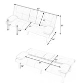 MLNshops Pink Foldable Sofa Bed with Cup Holders