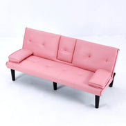MLNshops Pink Foldable Sofa Bed with Cup Holders