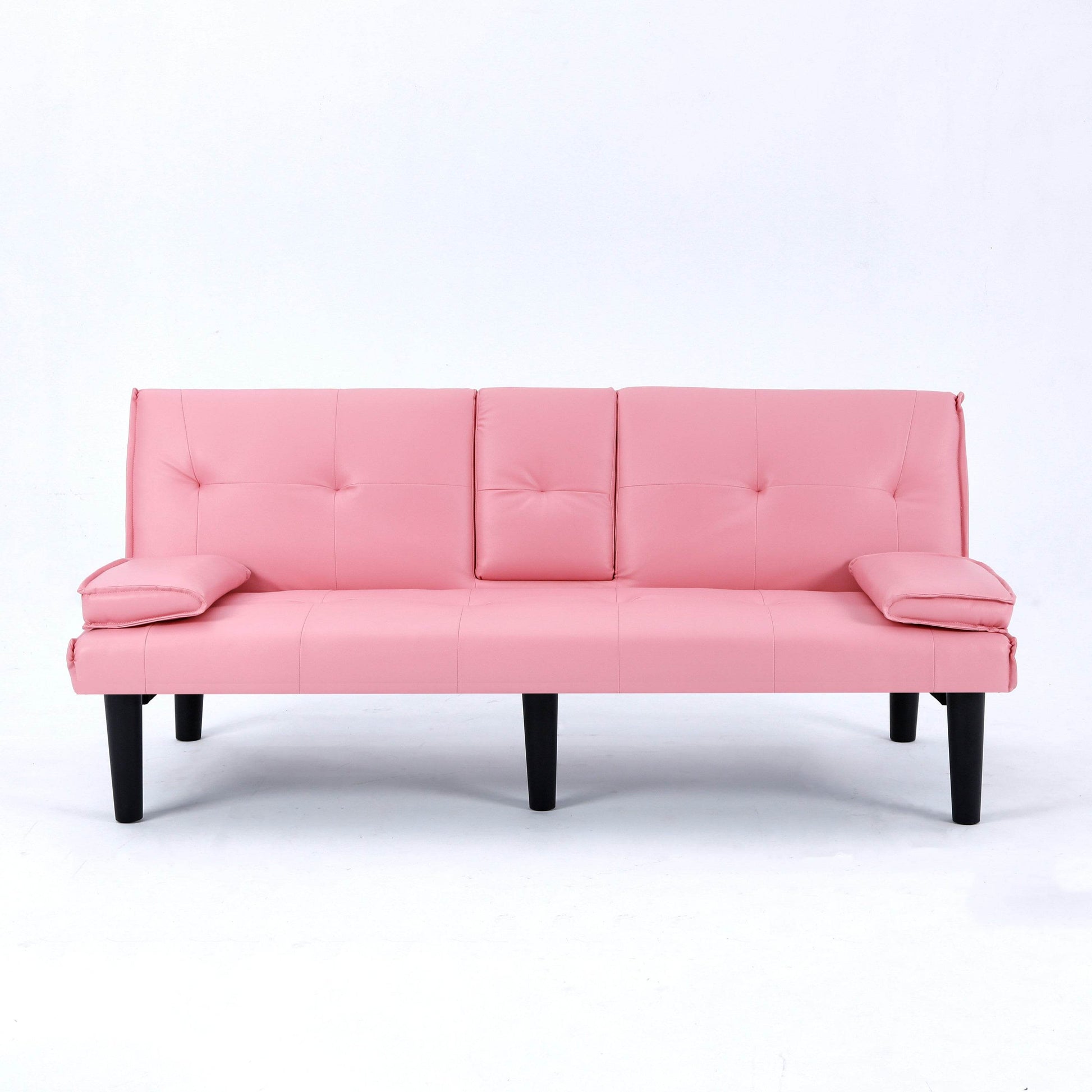 MLNshops Pink Foldable Sofa Bed with Cup Holders