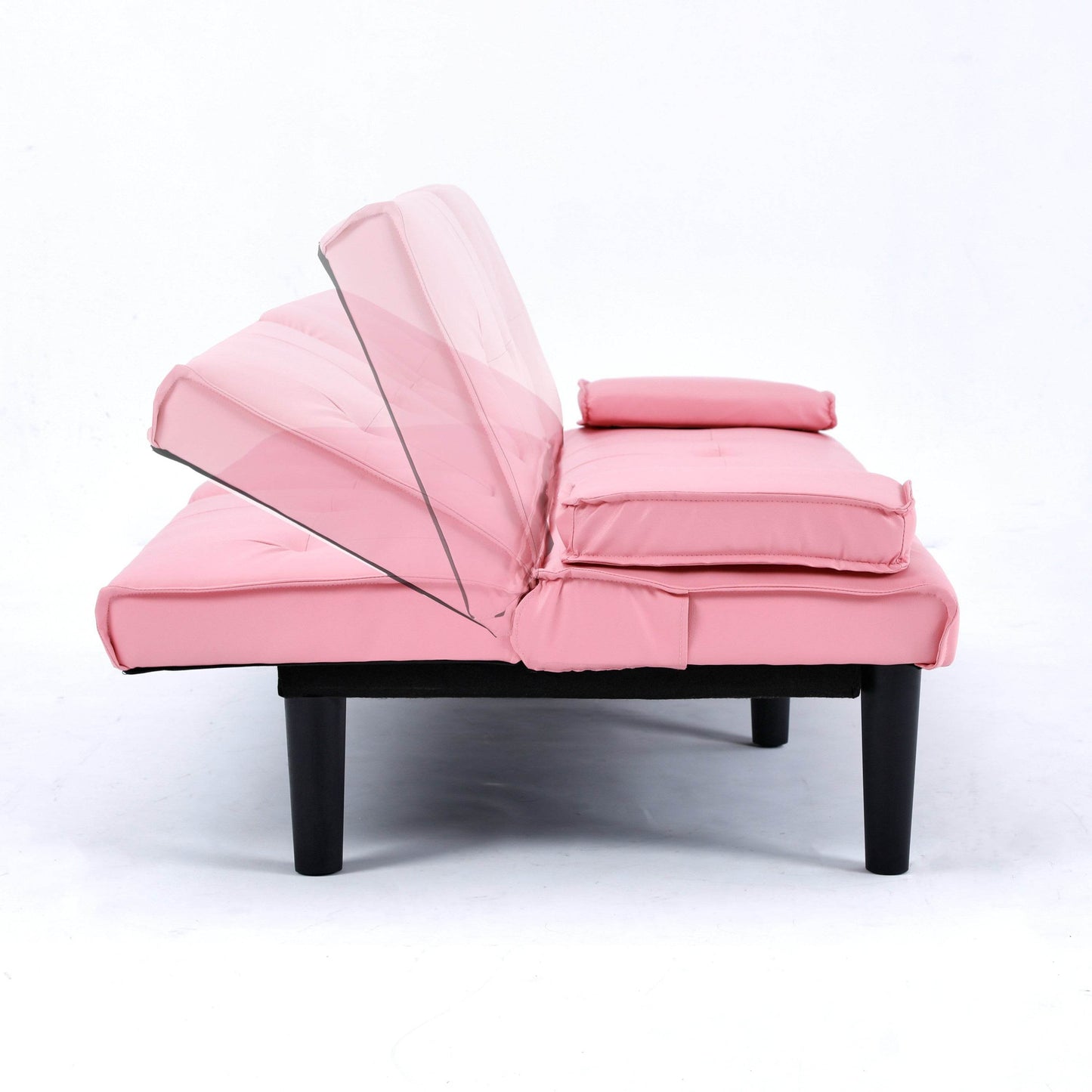 MLNshops Pink Foldable Sofa Bed with Cup Holders