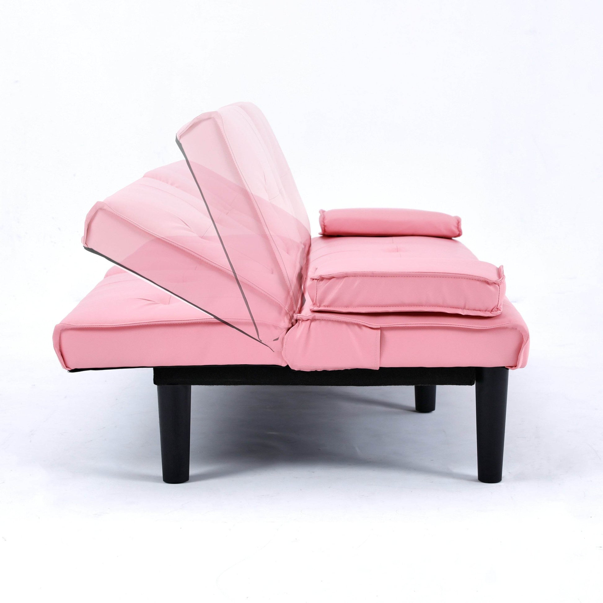 MLNshops Pink Foldable Sofa Bed with Cup Holders