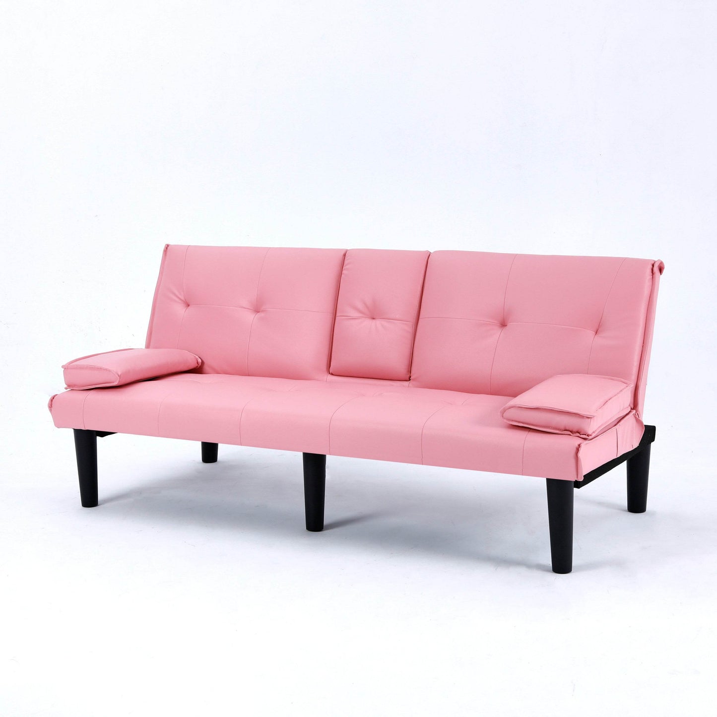 MLNshops Pink Foldable Sofa Bed with Cup Holders
