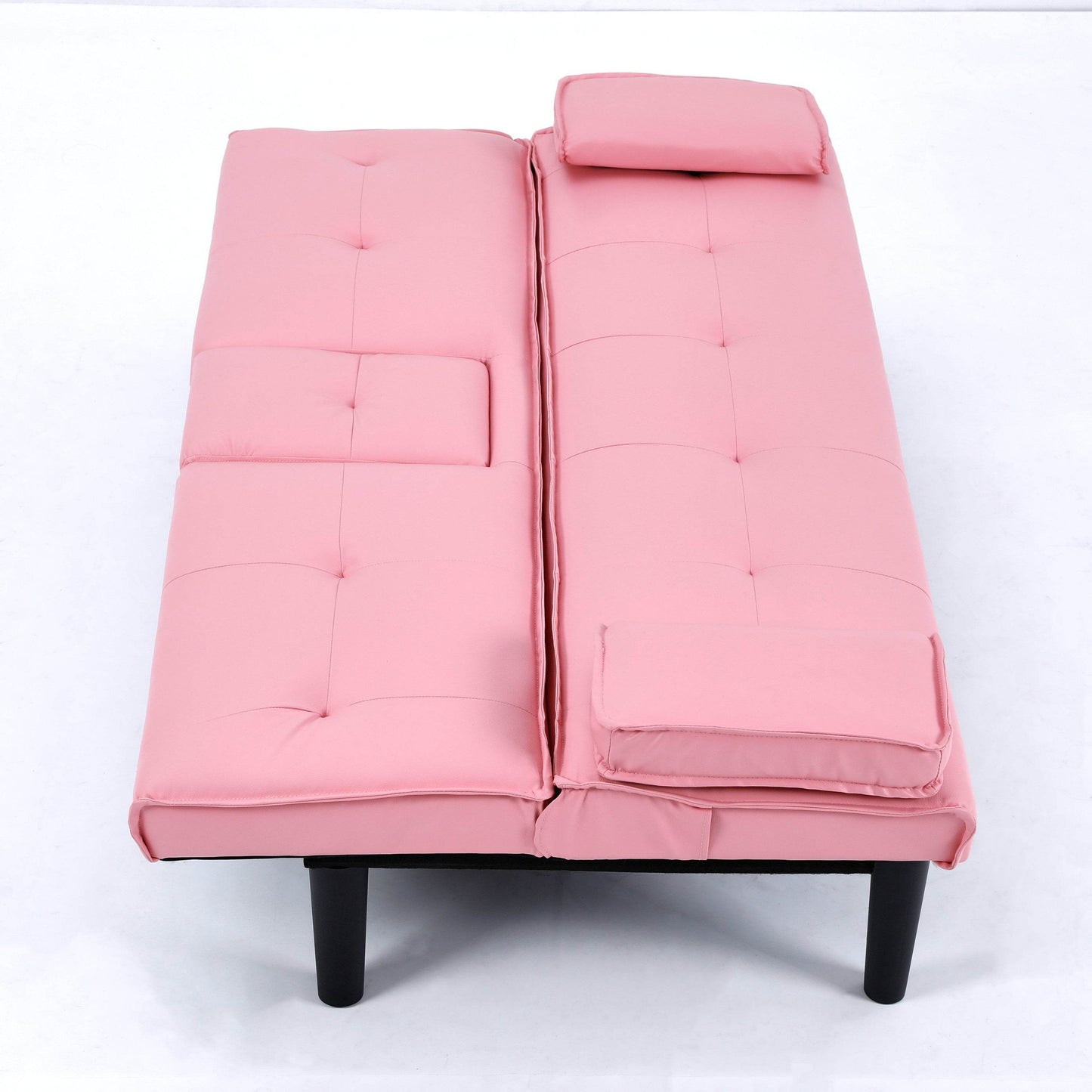 MLNshops Pink Foldable Sofa Bed with Cup Holders