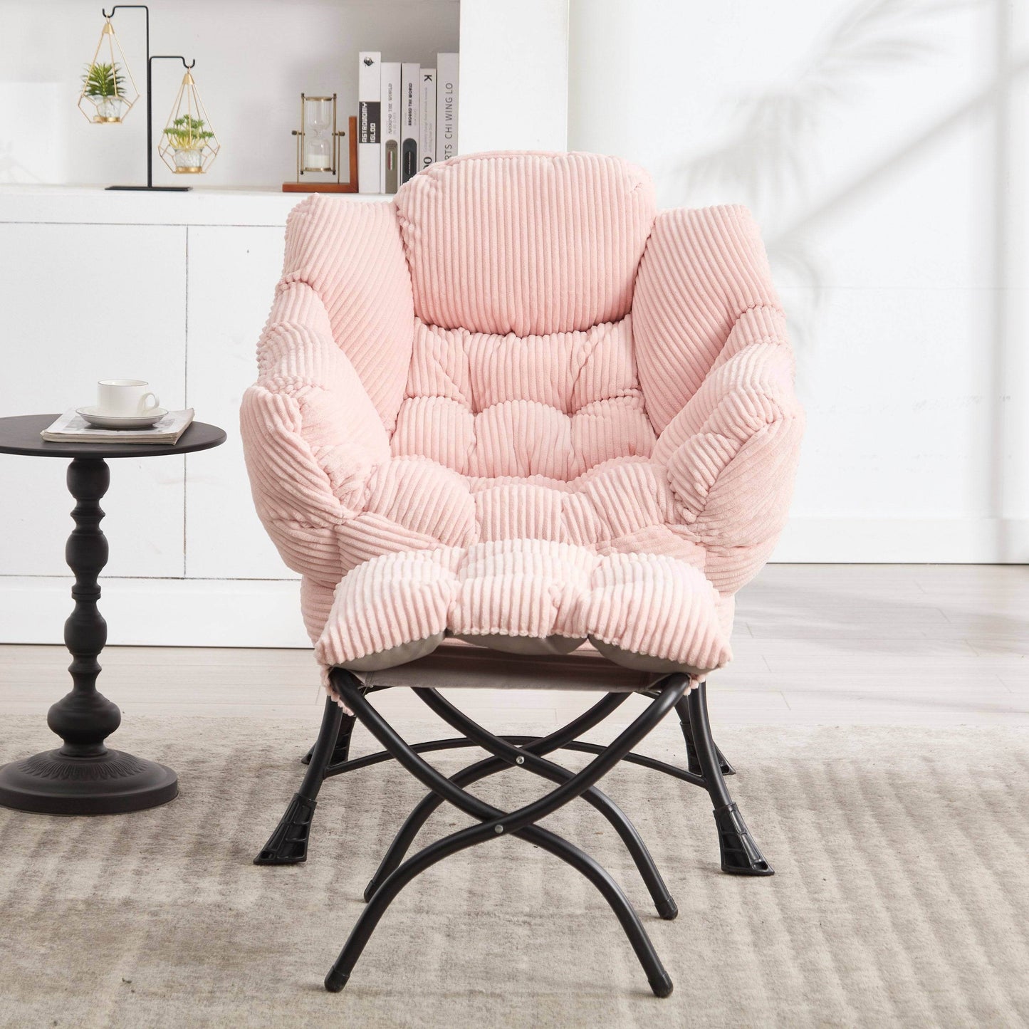 MLNshops Pink Lazy Chair with Ottoman for Comfort