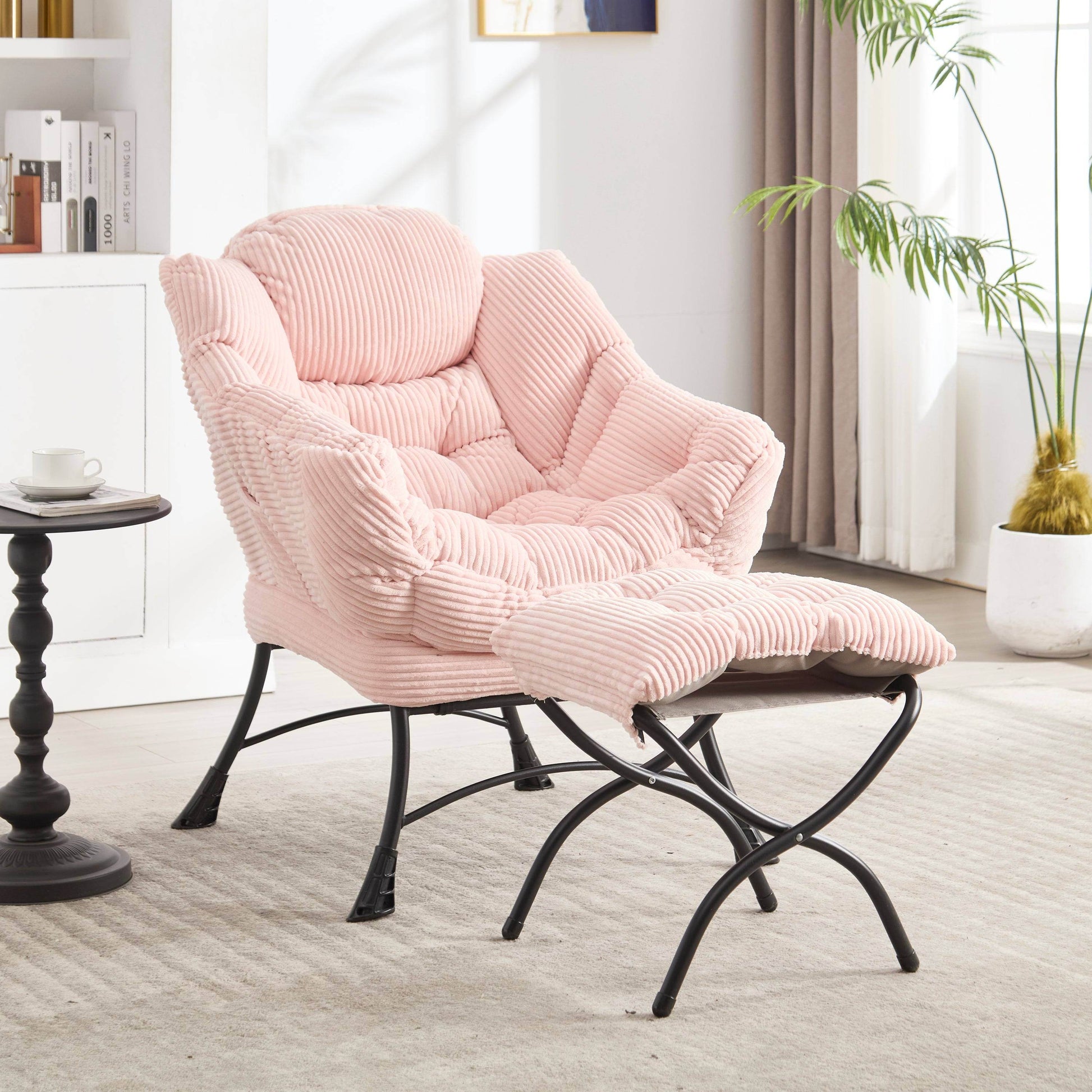 MLNshops Pink Lazy Chair with Ottoman for Comfort Default