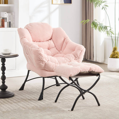 MLNshops Pink Lazy Chair with Ottoman for Comfort Default