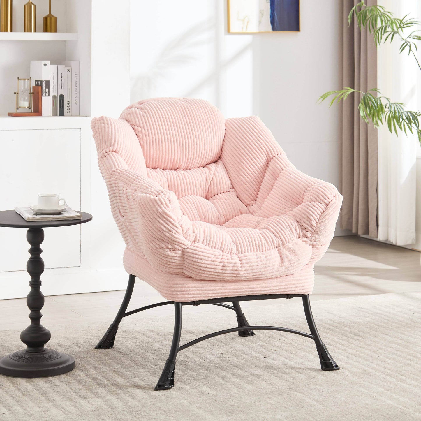 MLNshops Pink Lazy Chair with Ottoman for Comfort