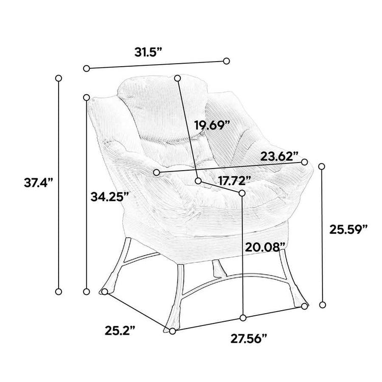 MLNshops Pink Lazy Chair with Ottoman for Comfort