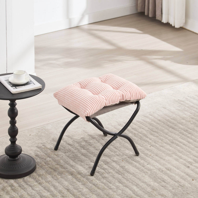 Pink lazy chair with ottoman – luxe footrest design