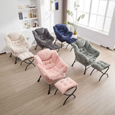MLNshops Pink Lazy Chair with Ottoman for Comfort