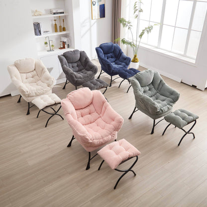 MLNshops Pink Lazy Chair with Ottoman for Comfort