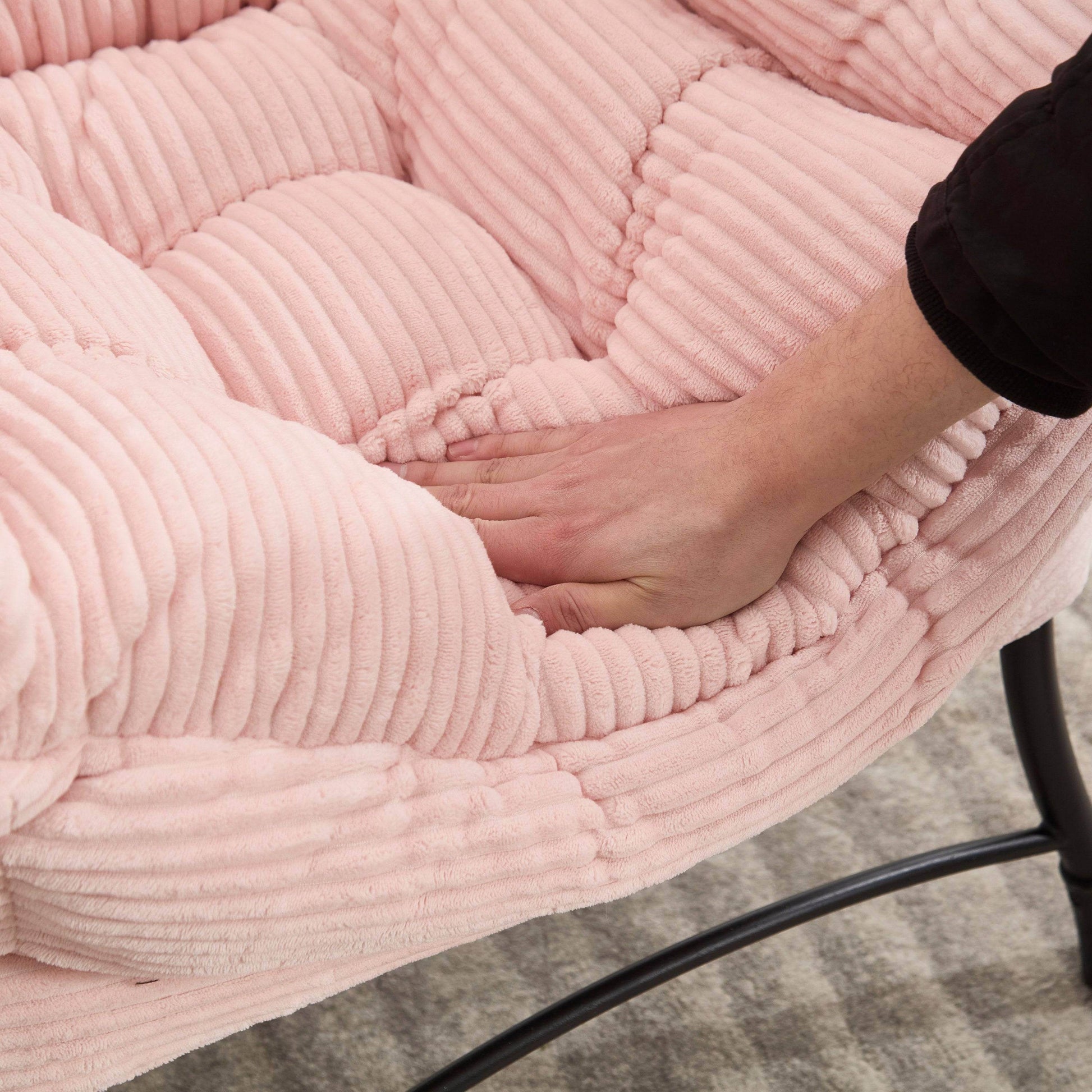 MLNshops Pink Lazy Chair with Ottoman for Comfort