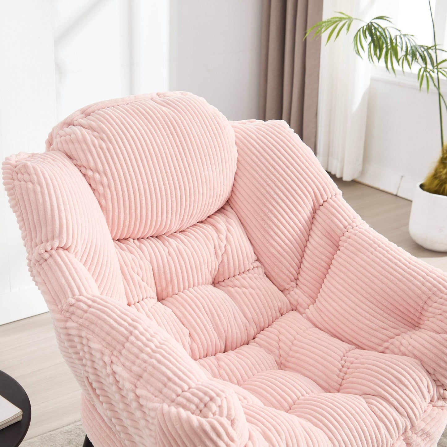 MLNshops Pink Lazy Chair with Ottoman for Comfort