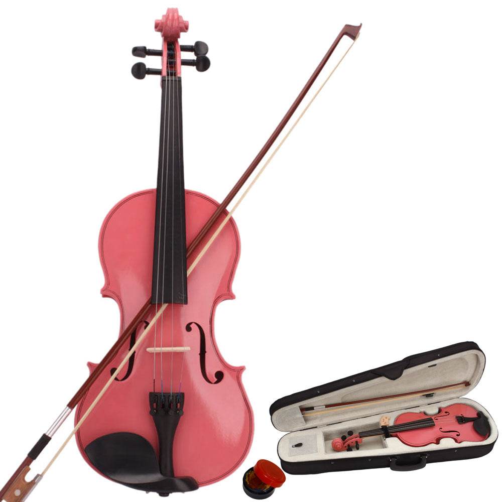 mlnshops Pink Violin for Kids and Teens Acoustic Set Default Title