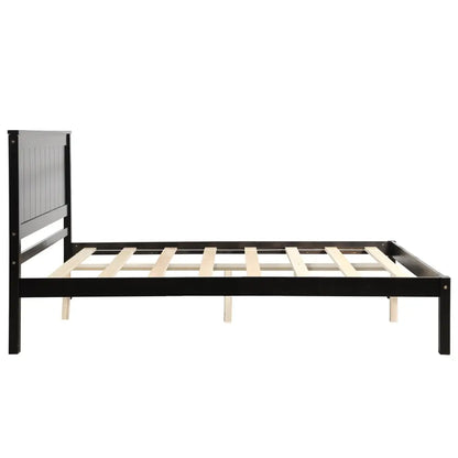 Platform Bed Frame with Headboard, Wood Slat Support, No Box Spring Needed, Full, Espresso MLNshops]