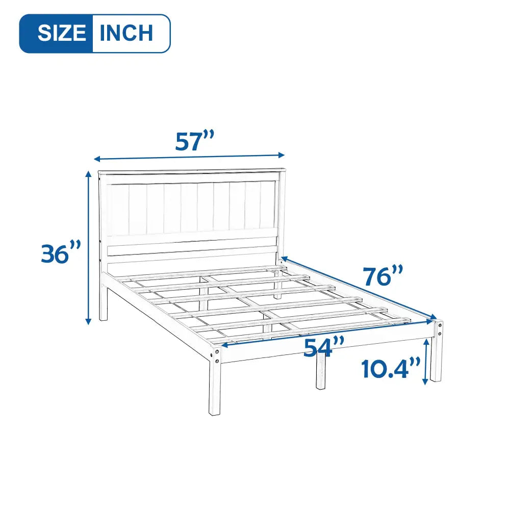 Platform Bed Frame with Headboard, Wood Slat Support, No Box Spring Needed, Full, Espresso MLNshops]