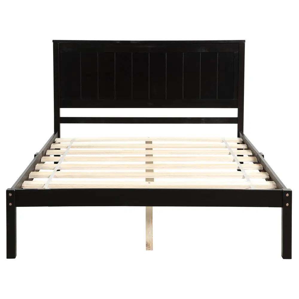 Platform Bed Frame with Headboard, Wood Slat Support, No Box Spring Needed, Full, Espresso MLNshops]