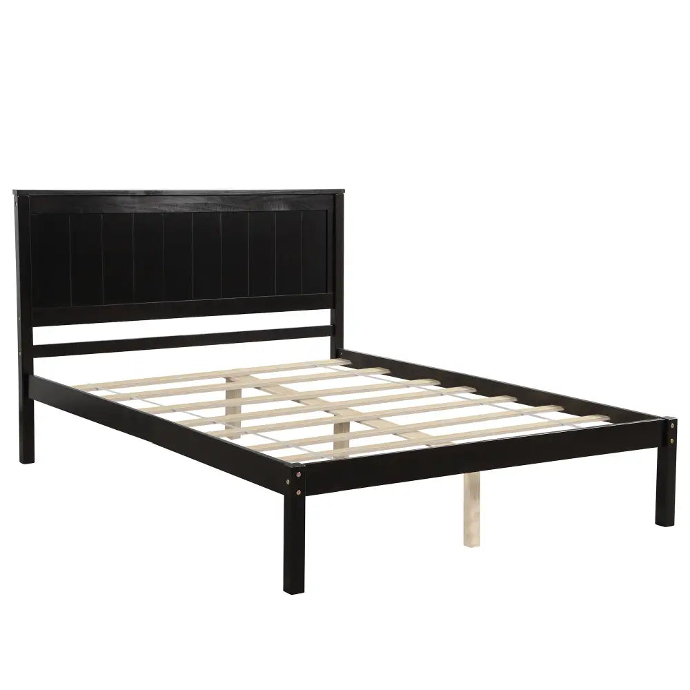 Platform Bed Frame with Headboard, Wood Slat Support, No Box Spring Needed, Full, Espresso MLNshops]